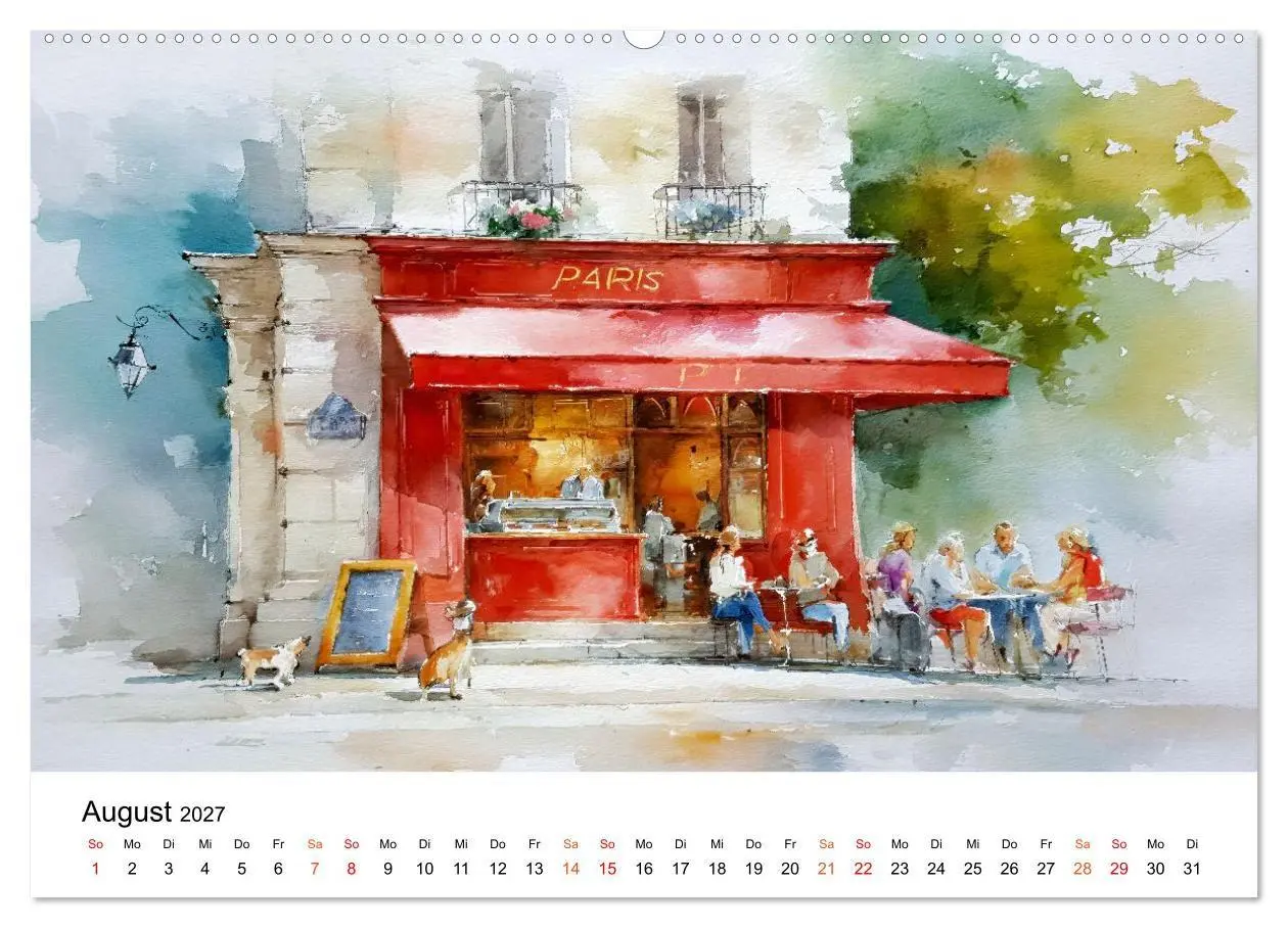 Bild: 9783516772463 | Paris in sanften Farben (Wandkalender 2027 DIN A2 quer), CALVENDO...