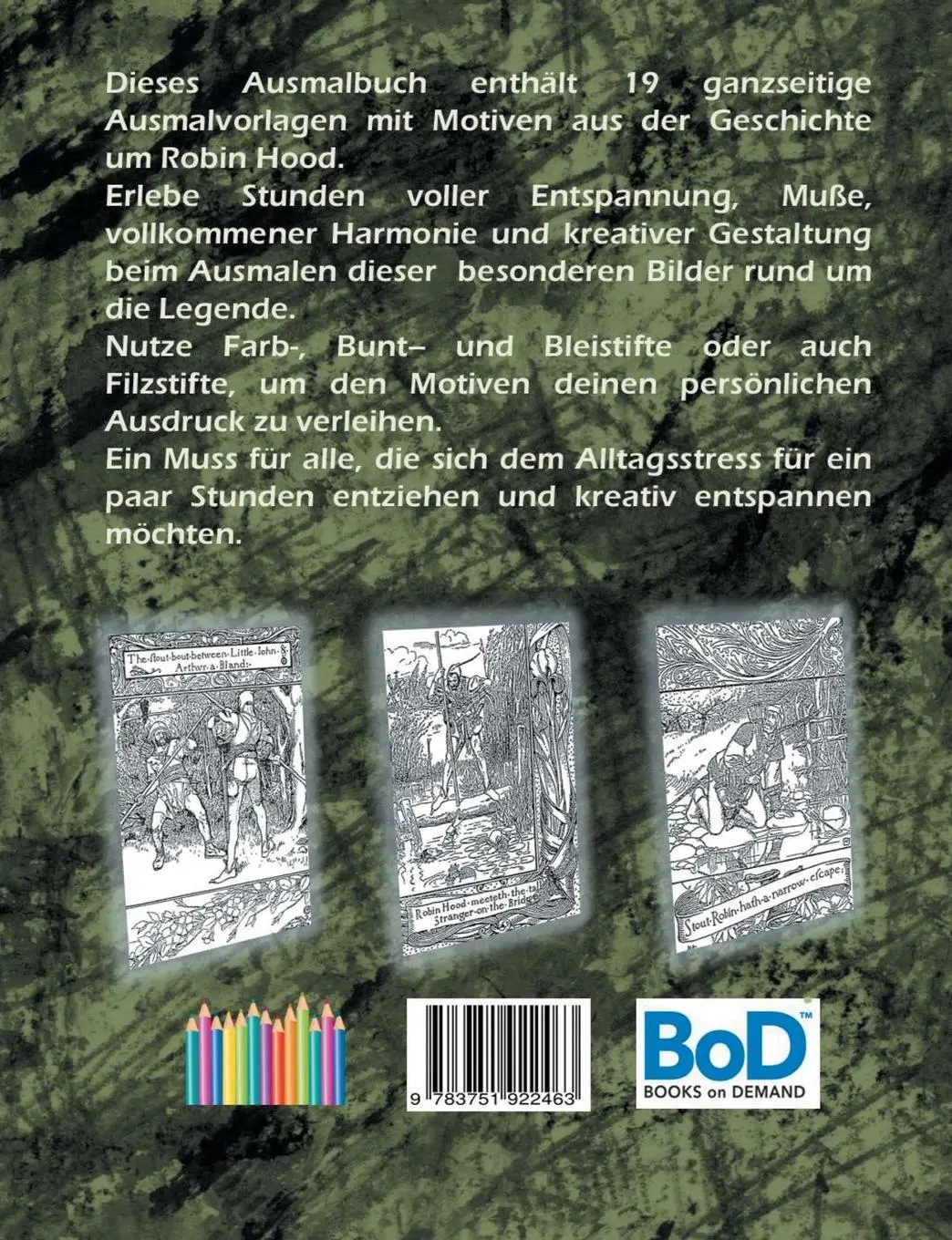 Rückseite: 9783751922463 | ROBIN HOOD Ausmalbuch | Malbuch zur Entspannung | Brian Gagg | Buch