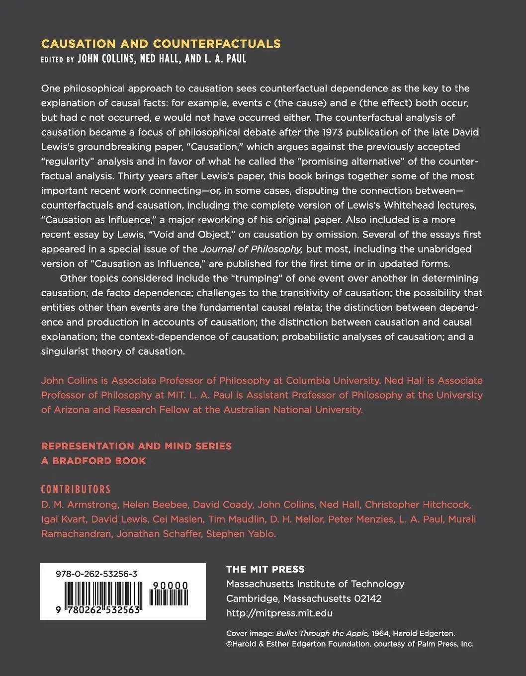 Rückseite: 9780262532563 | Causation and Counterfactuals | John Collins (u. a.) | Taschenbuch