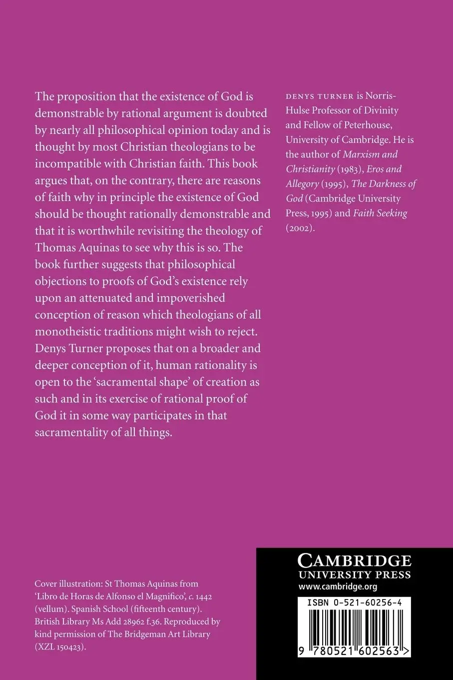 Rückseite: 9780521602563 | Faith, Reason and the Existence of God | Denys Turner | Taschenbuch