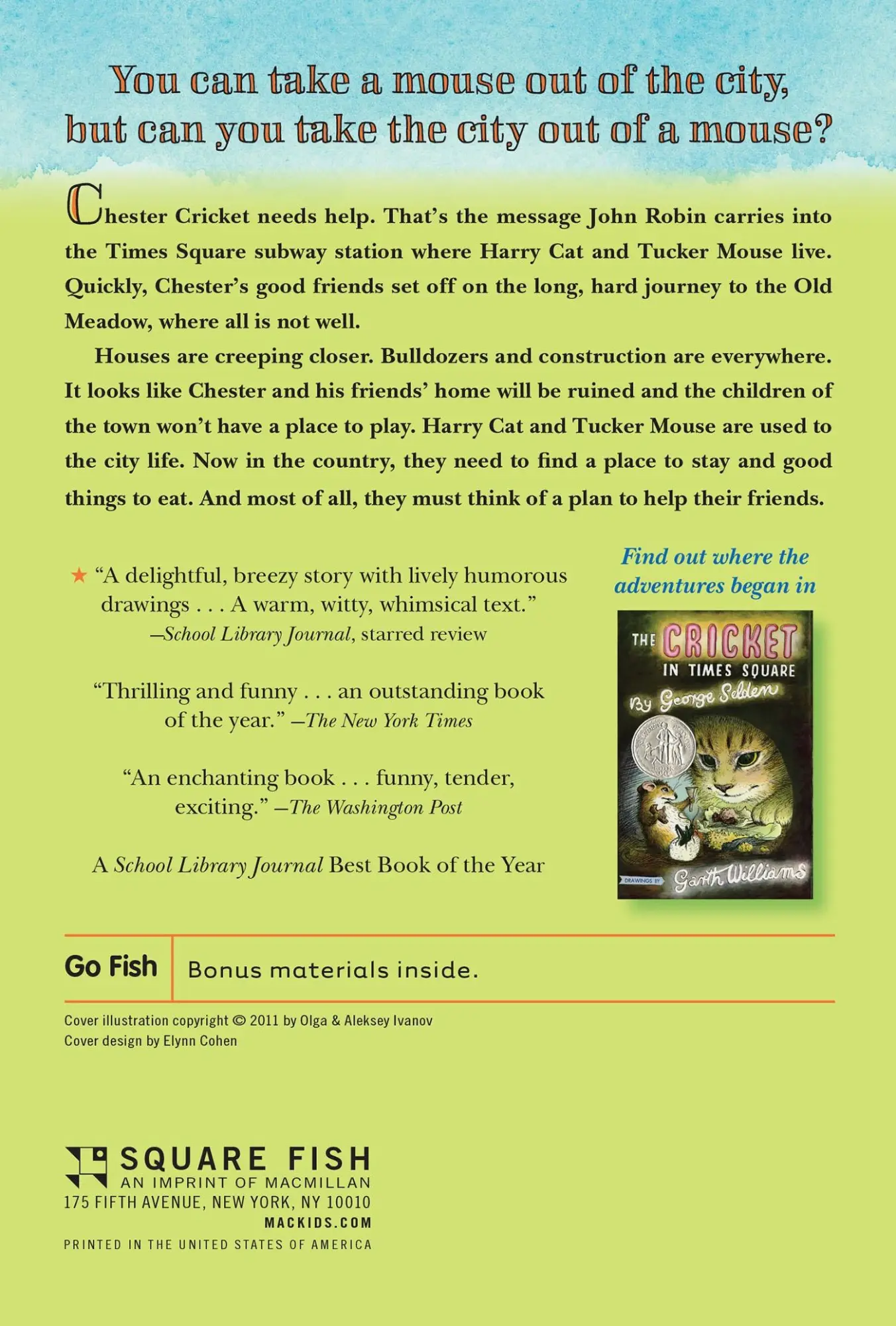 Rückseite: 9781250002563 | Tucker's Countryside | George Selden | Taschenbuch | Square Fish