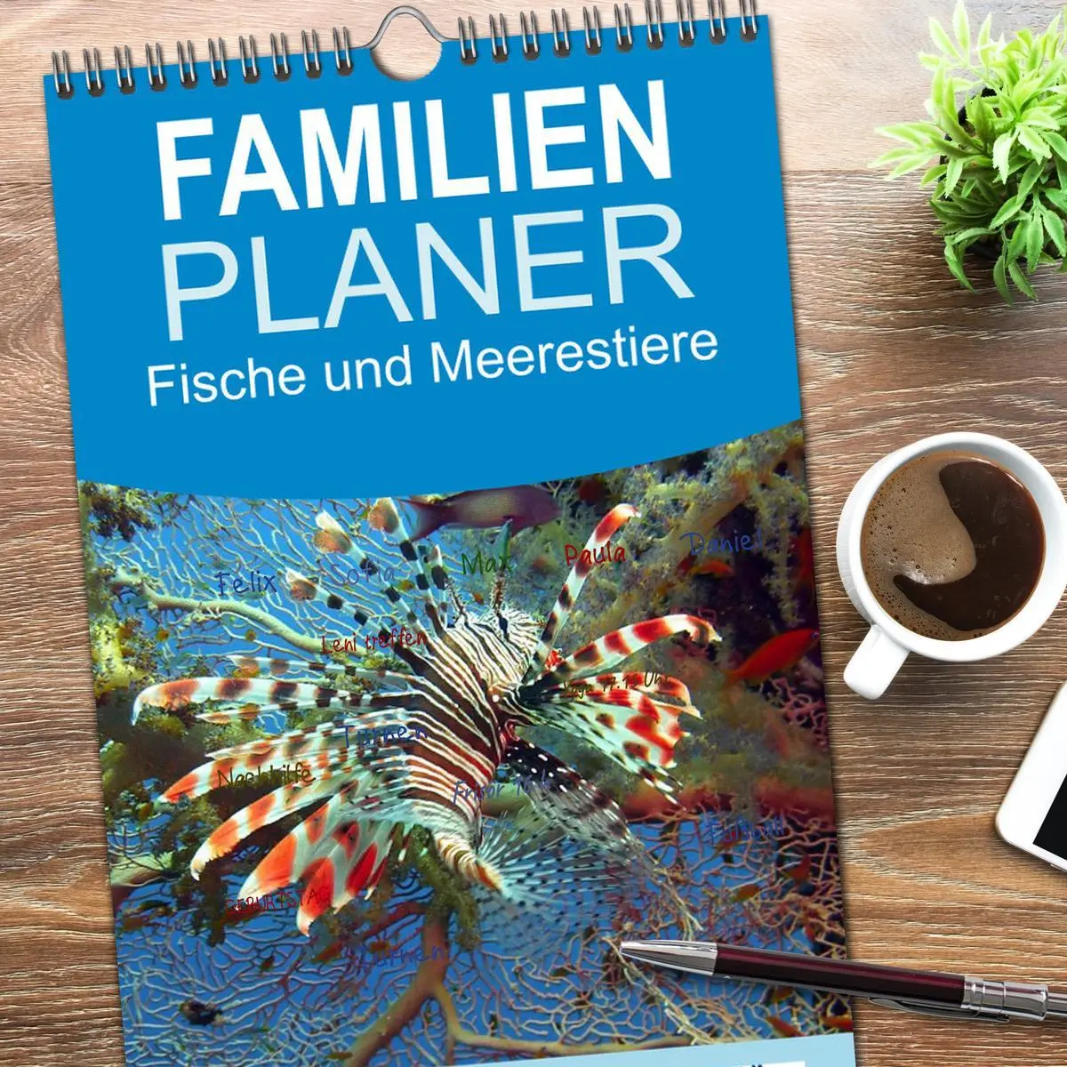 Bild: 9783516522563 | Familienplaner 2026 - Fische und Meerestiere mit 5 Spalten...