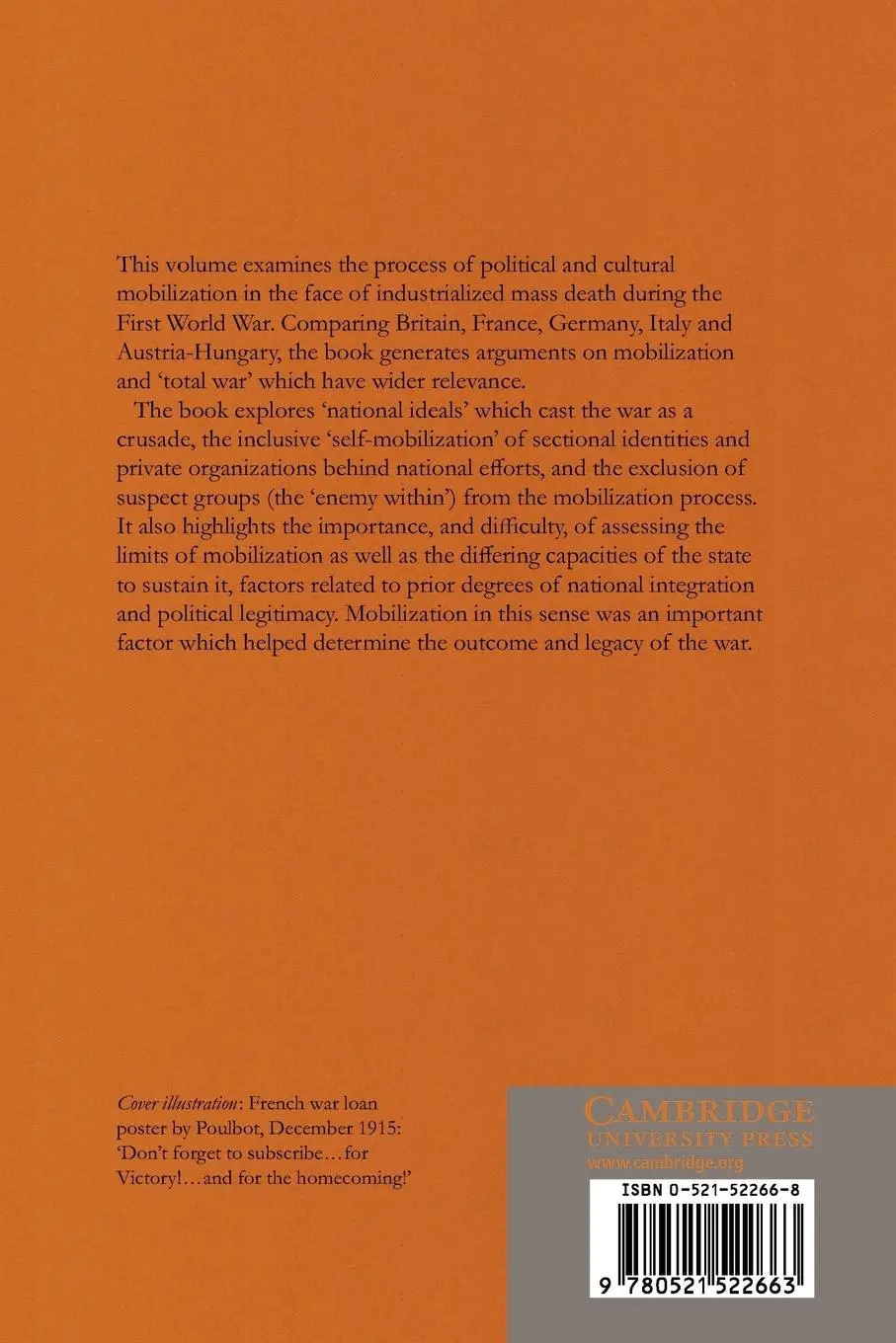 Rückseite: 9780521522663 | State, Society and Mobilization in Europe During the First World War