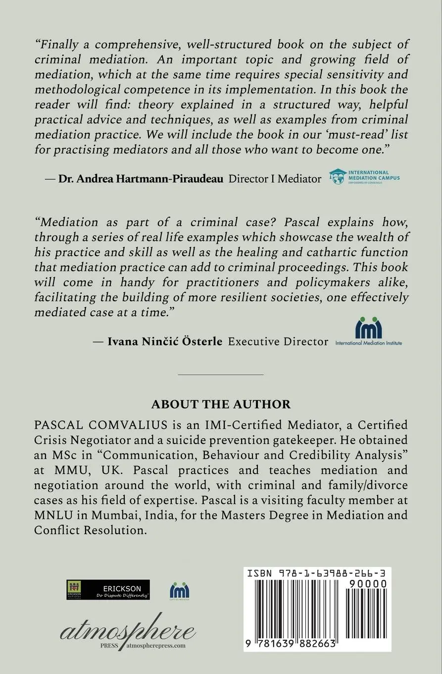 Rückseite: 9781639882663 | Mediation in Criminal Cases | Pascal Comvalius | Taschenbuch | 2022