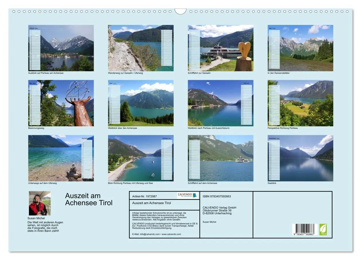 Bild: 9783457592663 | Auszeit am Achensee Tirol (Wandkalender 2026 DIN A2 quer), CALVENDO...