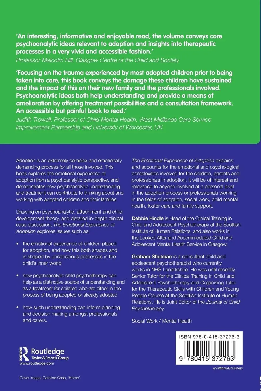Rückseite: 9780415372763 | The Emotional Experience of Adoption | A Psychoanalytic Perspective
