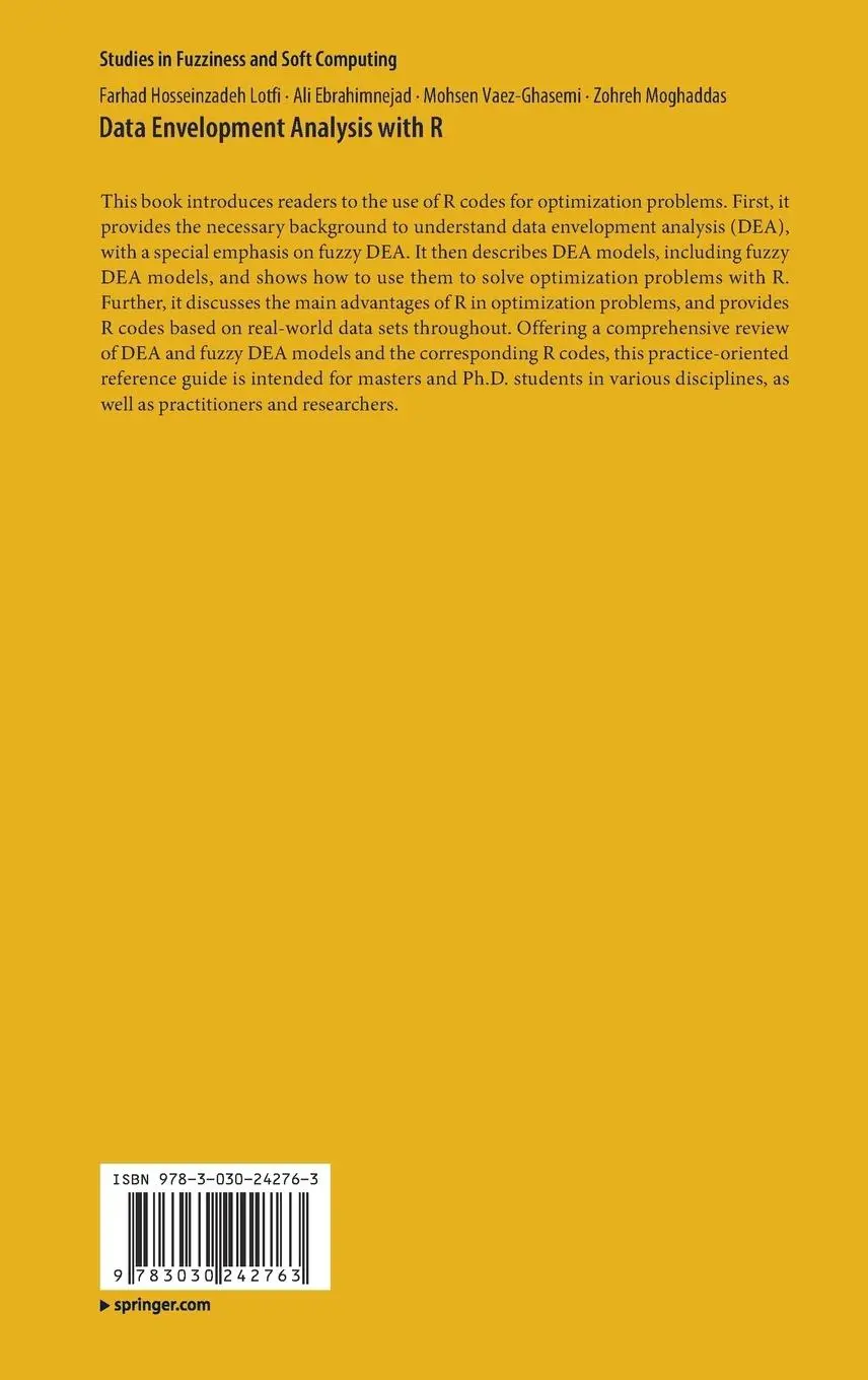 Rückseite: 9783030242763 | Data Envelopment Analysis with R | Farhad Hosseinzadeh Lotfi (u. a.)