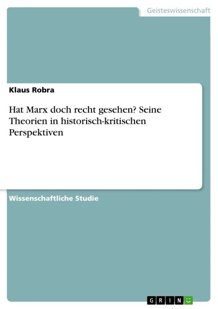 Cover: 9783389032763 | Hat Marx doch recht gesehen? Seine Theorien in...