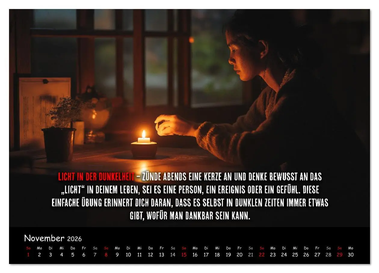 Bild: 9783457342763 | Dein Achtsamkeitskalender (Wandkalender 2026 DIN A2 quer), CALVENDO...