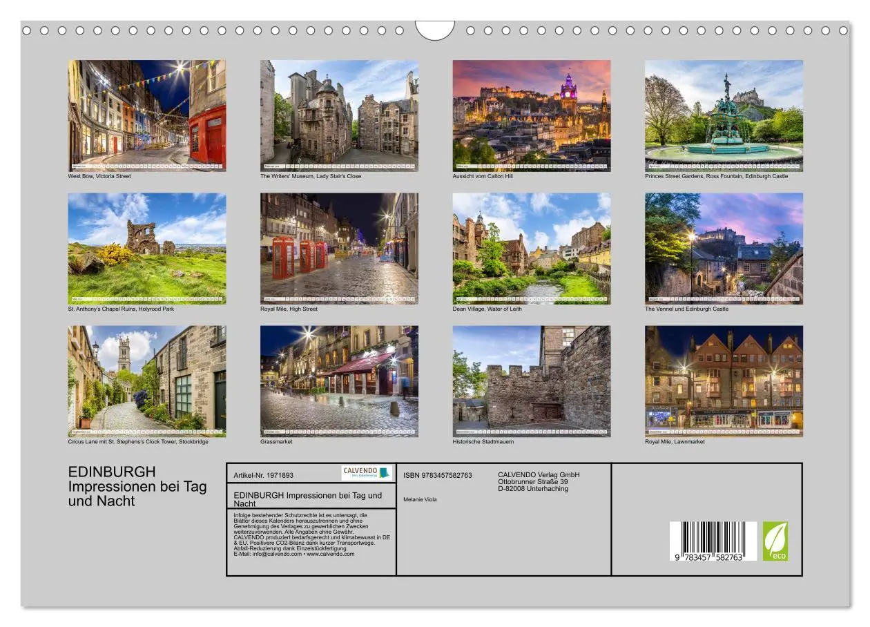 Bild: 9783457582763 | EDINBURGH Impressionen bei Tag und Nacht (Wandkalender 2026 DIN A3...