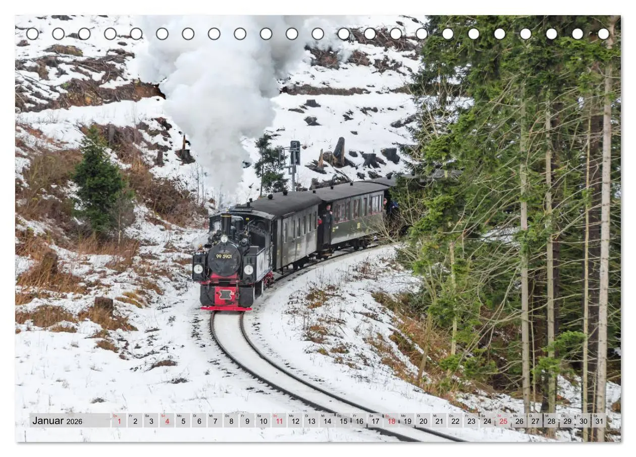Bild: 9783457722763 | Volldampf durch den Harz (Tischkalender 2026 DIN A5 quer), CALVENDO...