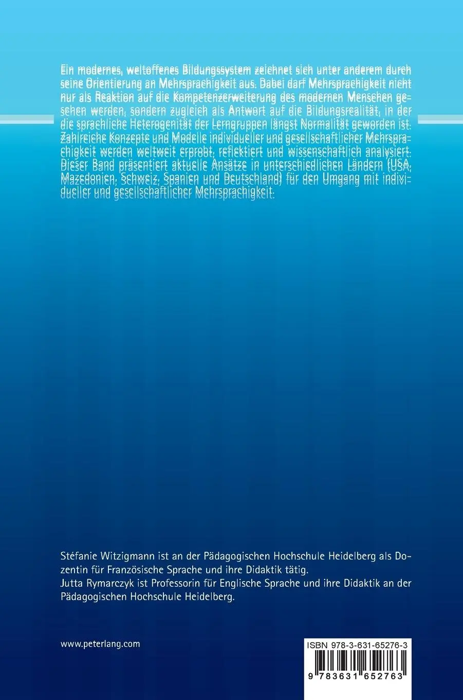 Rückseite: 9783631652763 | Mehrsprachigkeit als Chance | Jutta Rymarczyk (u. a.) | Buch | Deutsch
