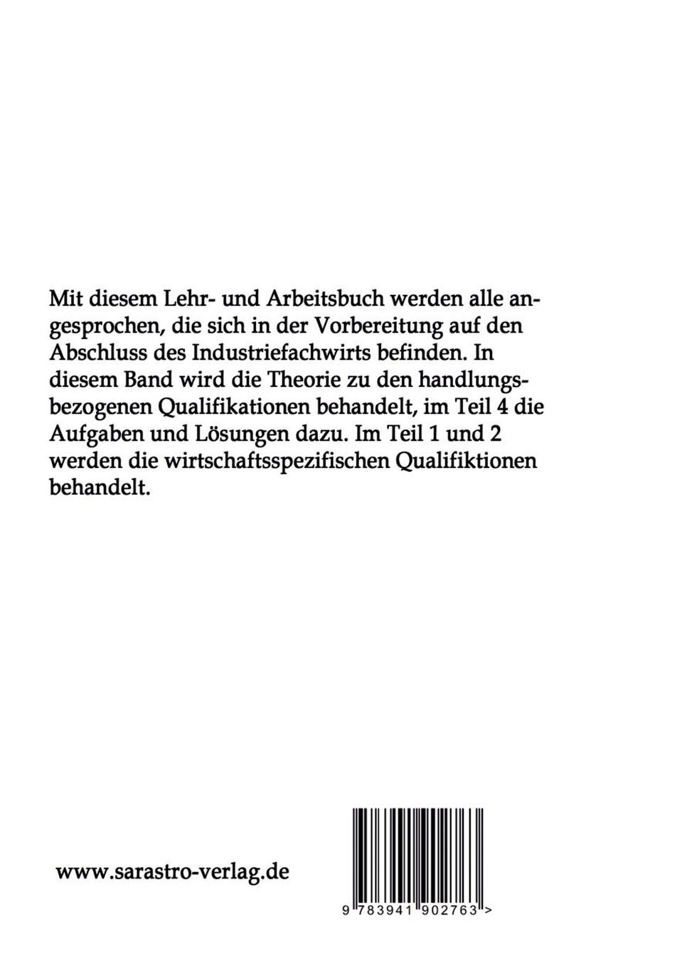 Rückseite: 9783941902763 | Industriefachwirt - Das prüfungsrelevante Wissen | Teil 3 | Padberg