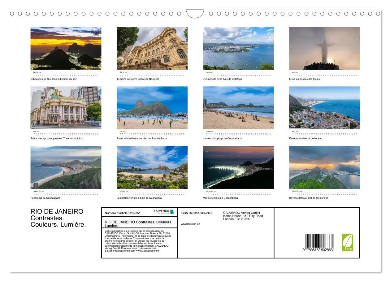 Bild: 9783516802863 | RIO DE JANEIRO Contrastes. Couleurs. Lumière. (Calendrier mural...