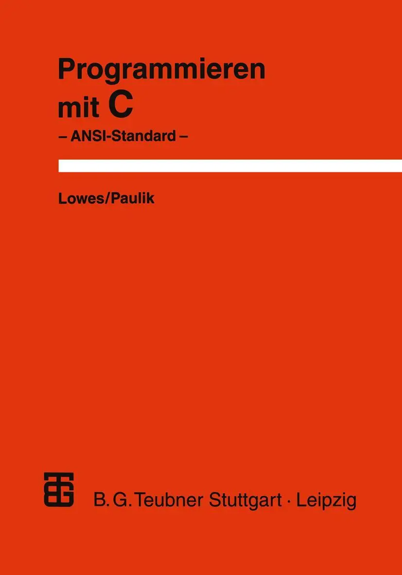 Cover: 9783519322863 | Programmieren mit C | ANSI-Standard | Augustin Paulik | Taschenbuch