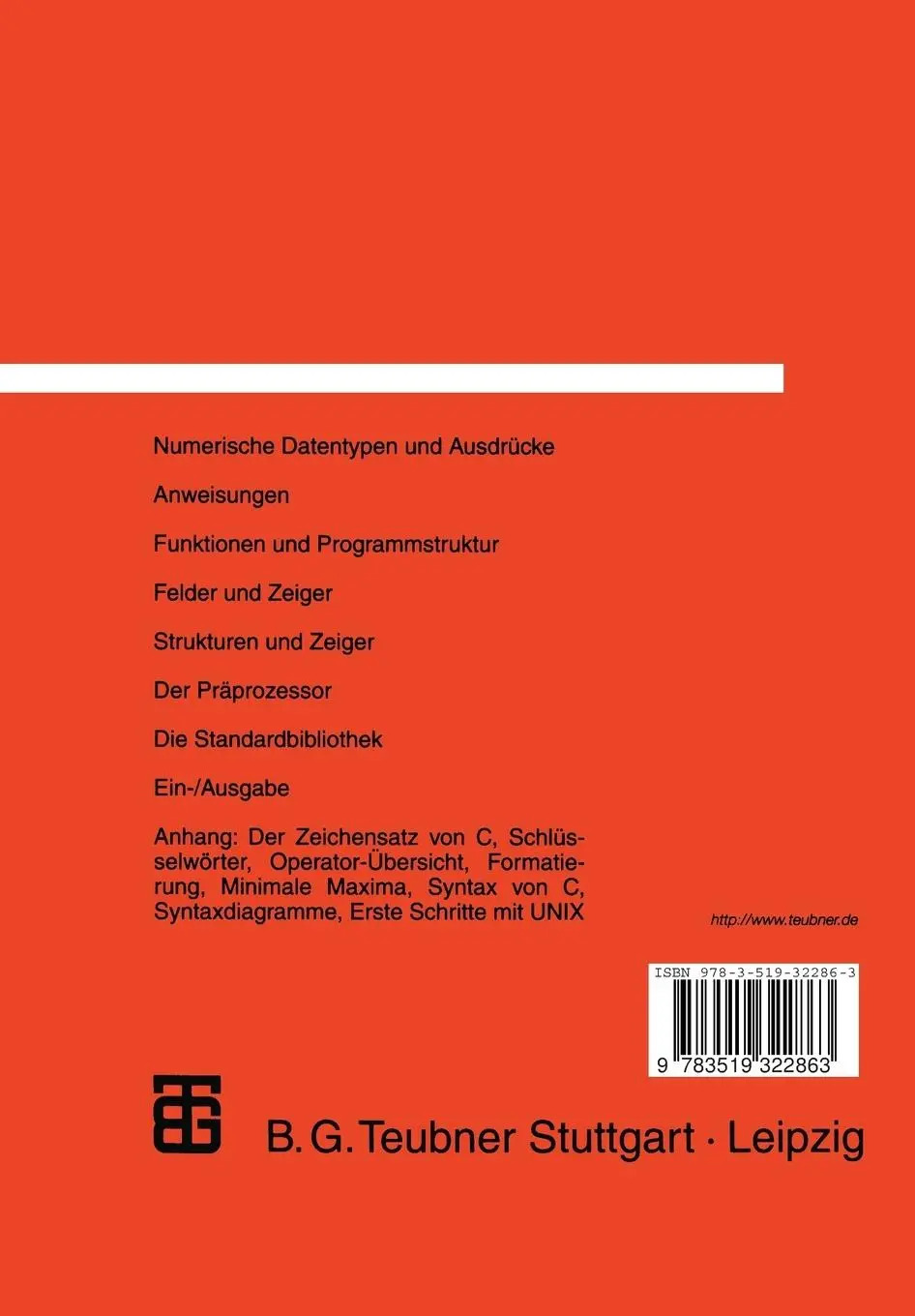 Rückseite: 9783519322863 | Programmieren mit C | ANSI-Standard | Augustin Paulik | Taschenbuch