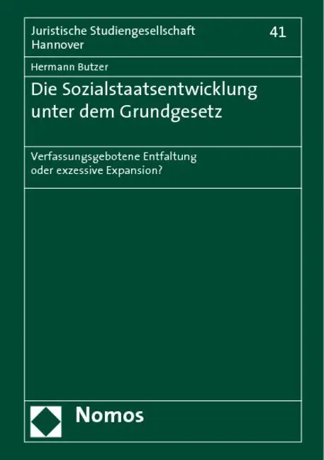 Cover: 9783832922863 | Die Sozialstaatsentwicklung unter dem Grundgesetz | Hermann Butzer