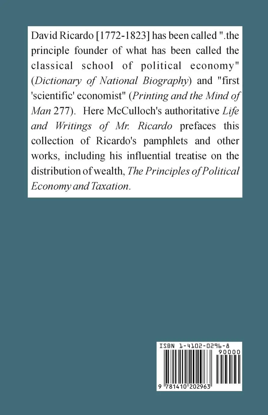 Rückseite: 9781410202963 | Works of David Ricardo, The | David Ricardo | Taschenbuch | Englisch