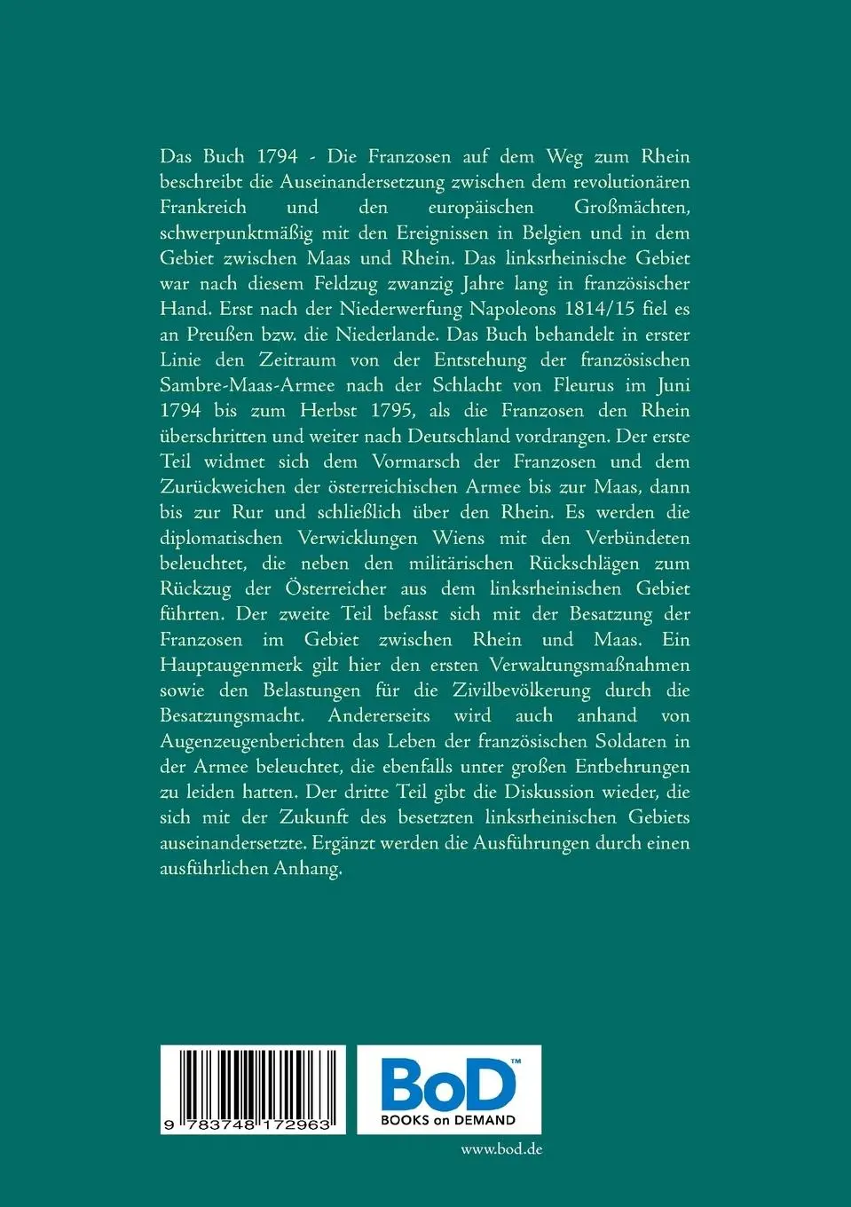 Rückseite: 9783748172963 | 1794 - Die Franzosen auf dem Weg zum Rhein | Günter Schneider | Buch