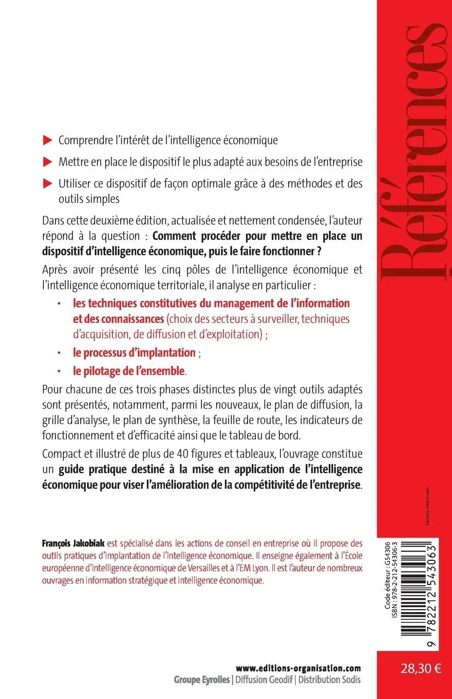 Rückseite: 9782212543063 | L'intelligence économique: Techniques et outils | François Jakobiak