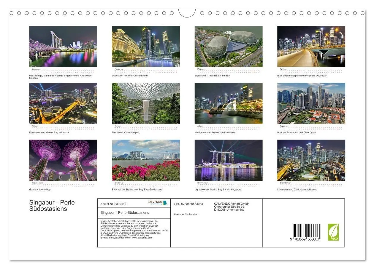 Bild: 9783569563063 | Singapur - Perle Südostasiens (Wandkalender 2027 DIN A3 quer),...