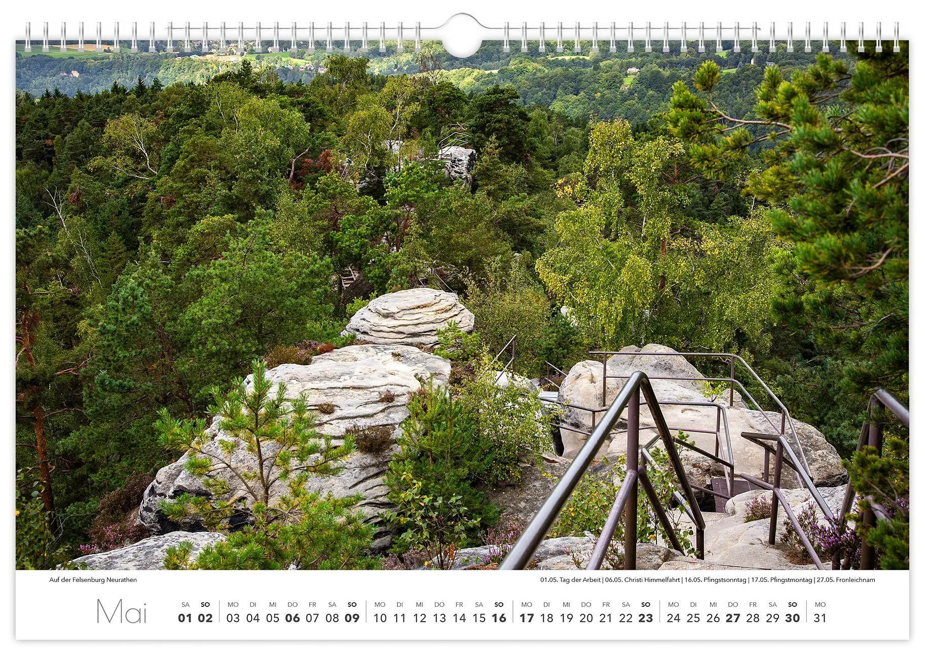 Bild: 9783912303063 | Kalender Sächsische Schweiz 2027 | 45 x 30 cm weißes Kalendarium