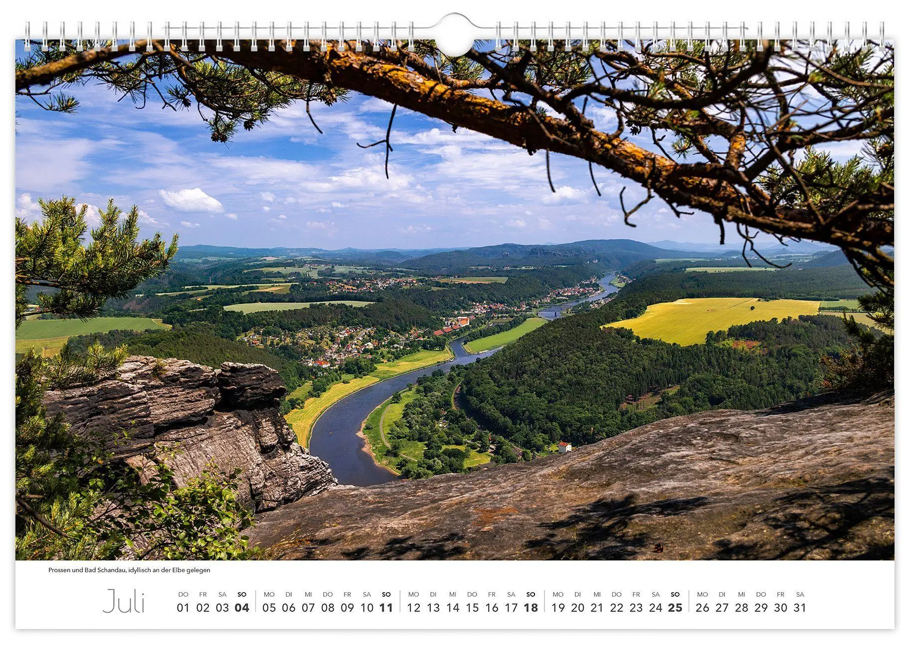 Bild: 9783912303063 | Kalender Sächsische Schweiz 2027 | 45 x 30 cm weißes Kalendarium