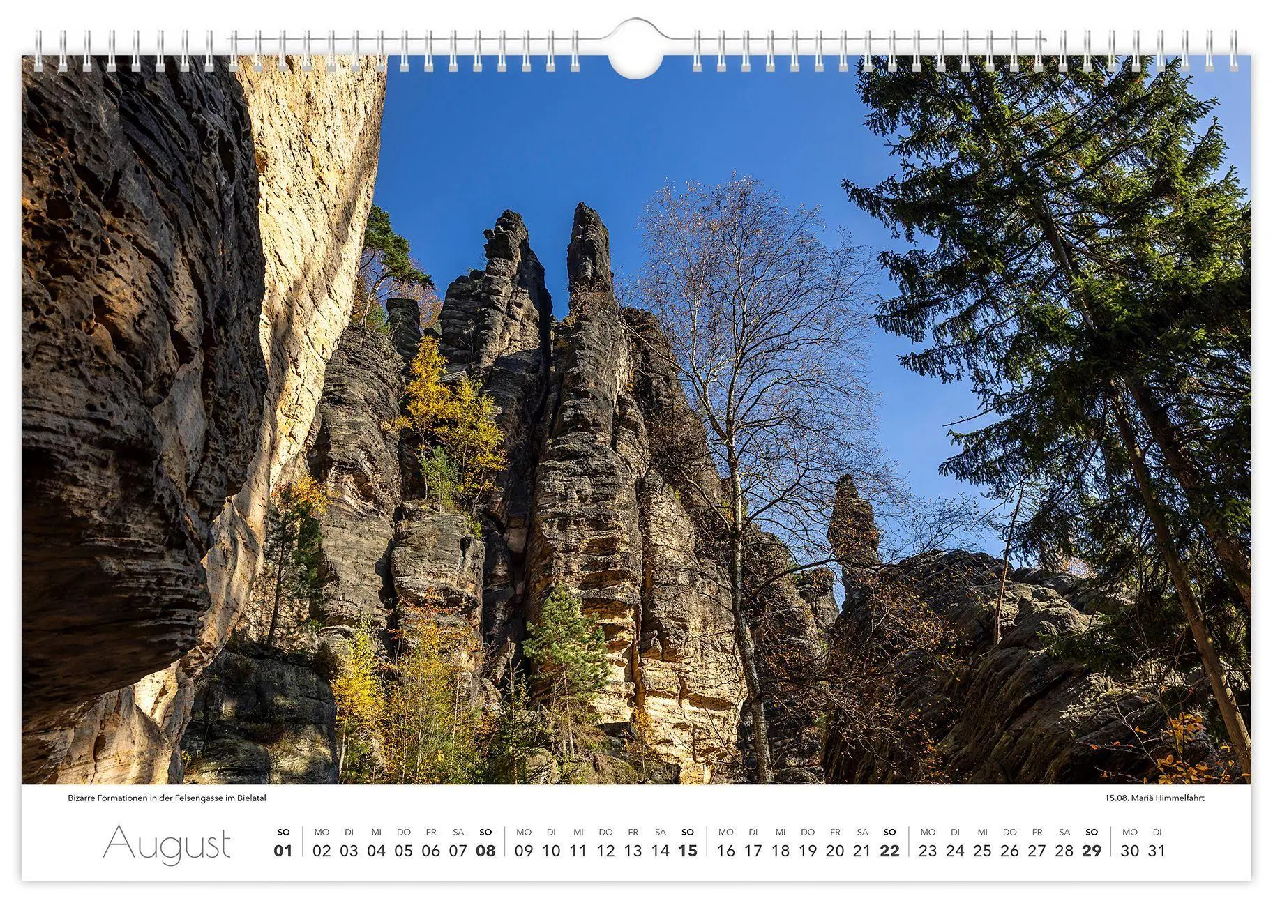 Bild: 9783912303063 | Kalender Sächsische Schweiz 2027 | 45 x 30 cm weißes Kalendarium