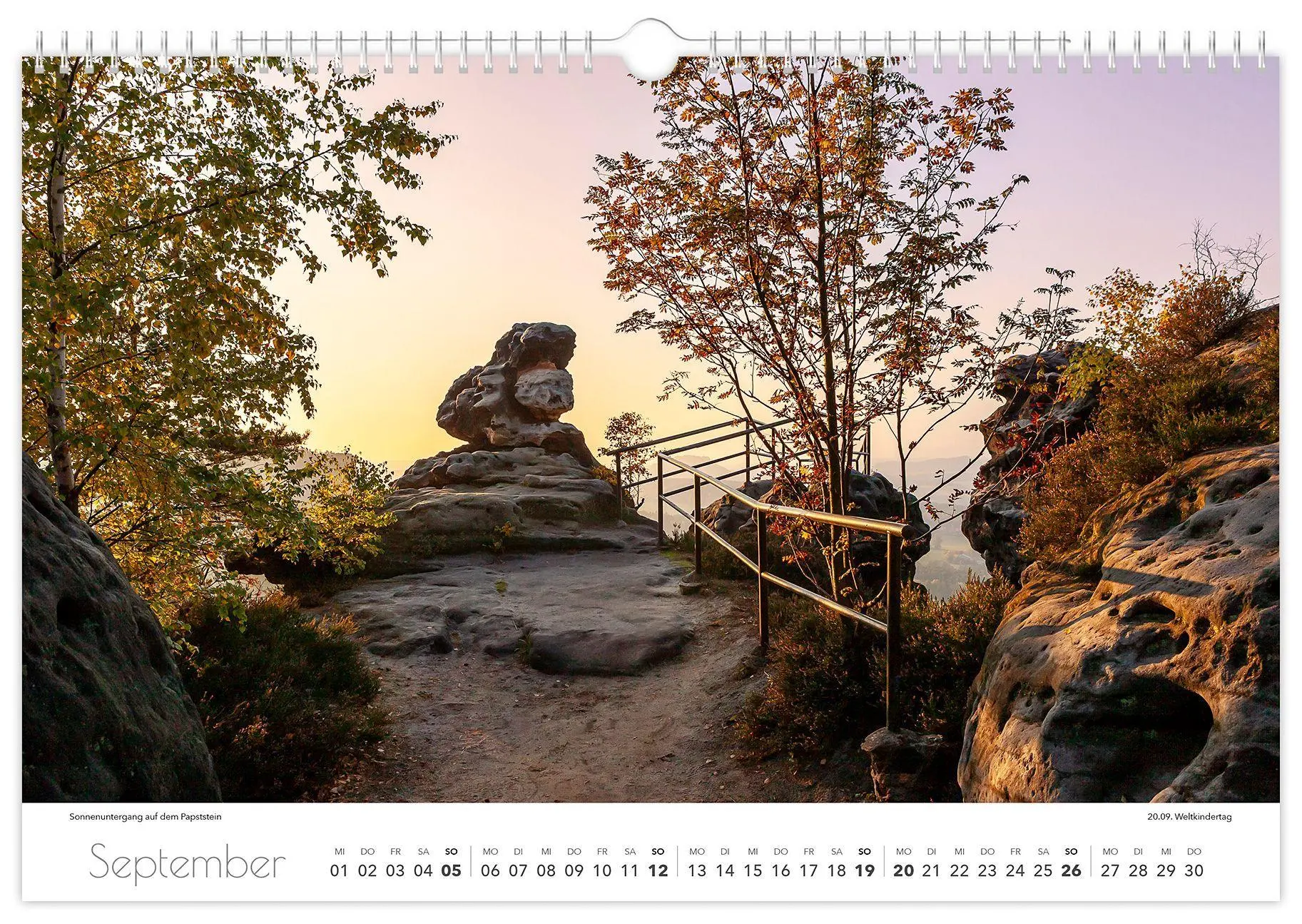 Bild: 9783912303063 | Kalender Sächsische Schweiz 2027 | 45 x 30 cm weißes Kalendarium