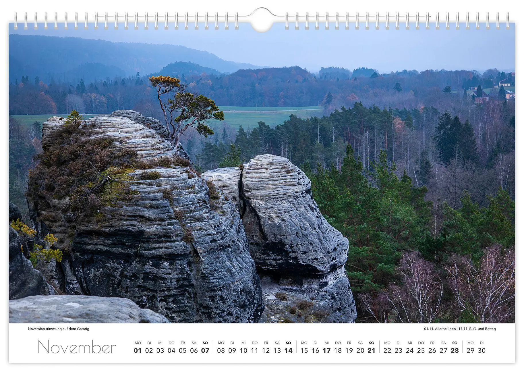Bild: 9783912303063 | Kalender Sächsische Schweiz 2027 | 45 x 30 cm weißes Kalendarium
