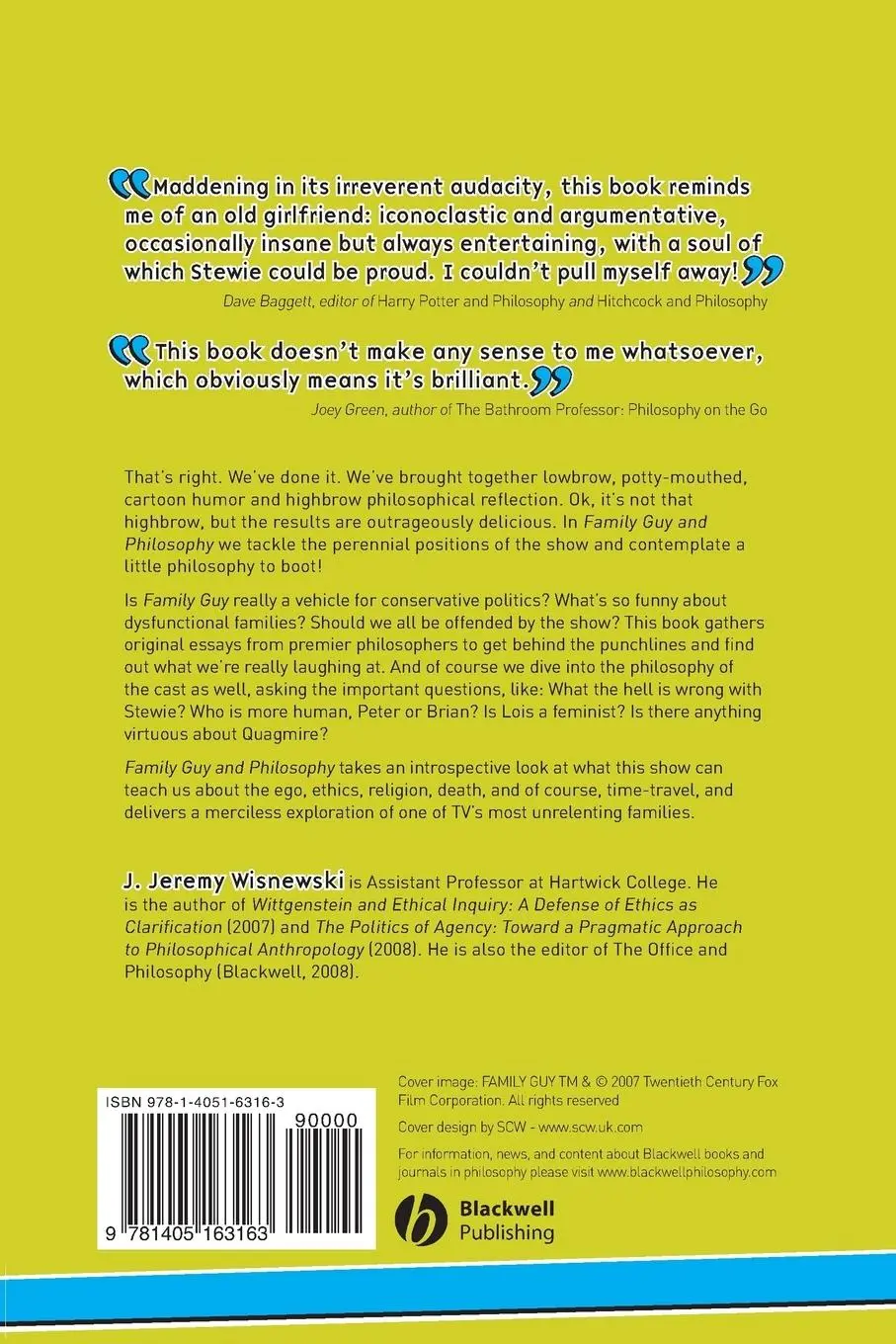 Rückseite: 9781405163163 | Family Guy and Philosophy | J Jeremy Wisnewski | Taschenbuch | 2007