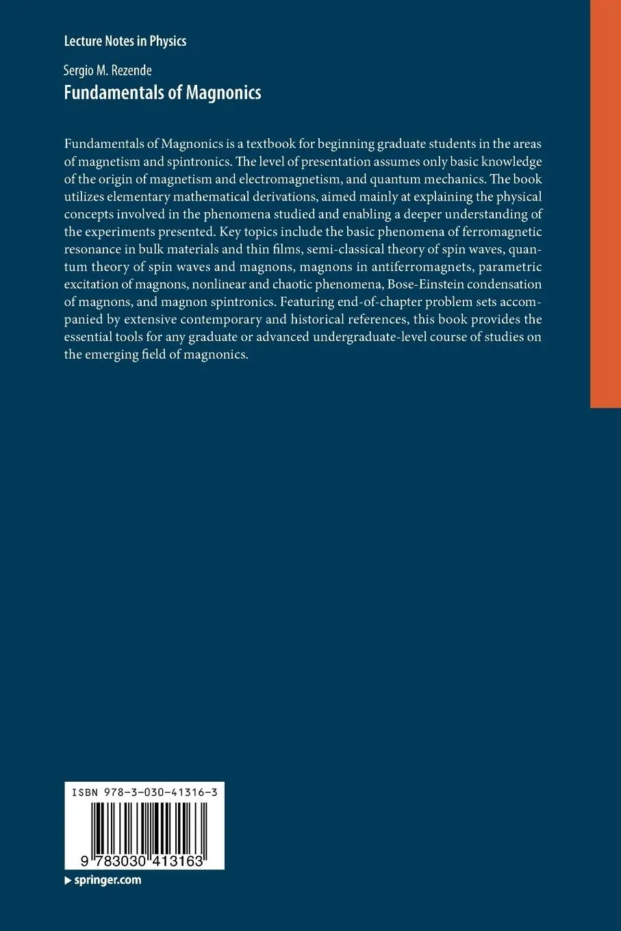 Rückseite: 9783030413163 | Fundamentals of Magnonics | Sergio M. Rezende | Taschenbuch | xvii