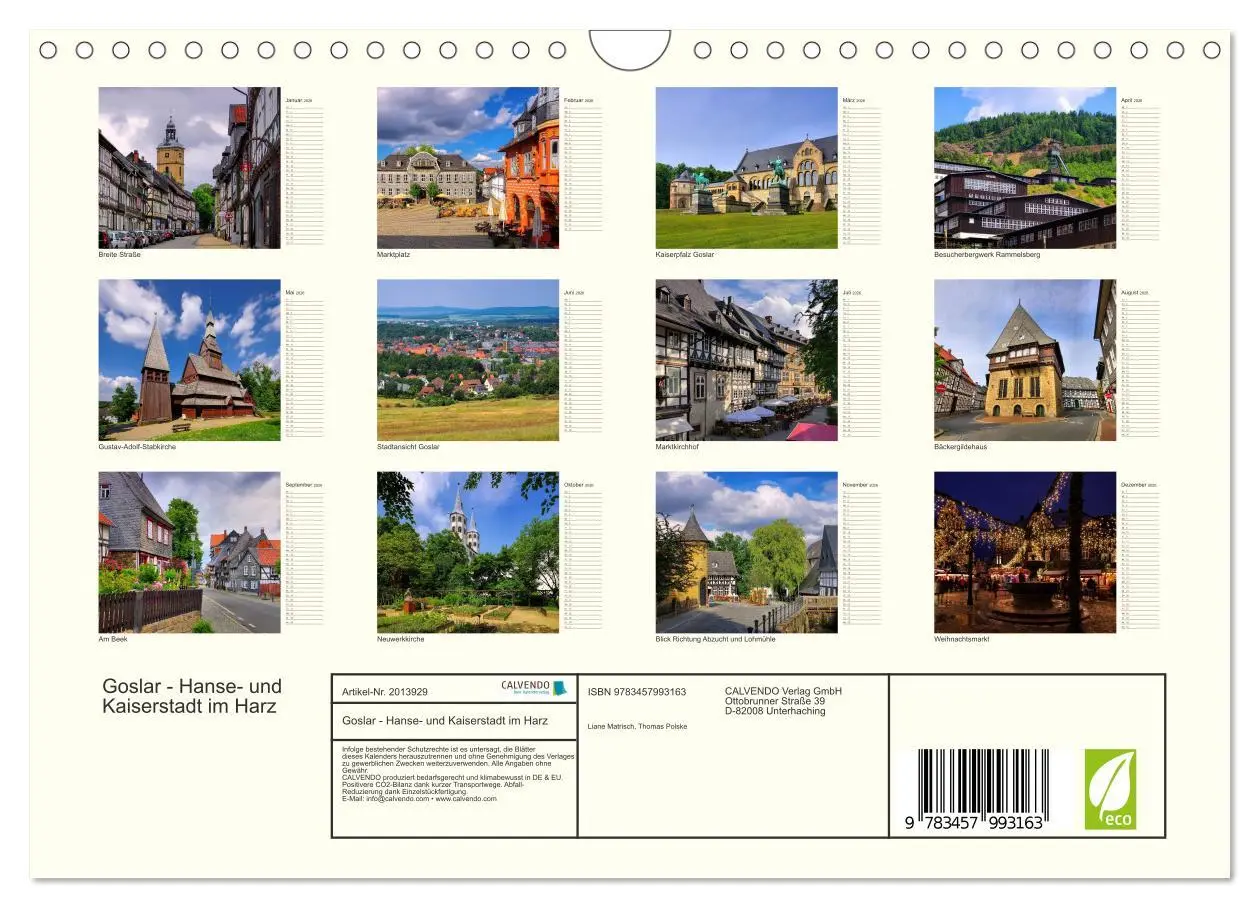 Bild: 9783457993163 | Goslar - Hanse- und Kaiserstadt im Harz (Wandkalender 2026 DIN A4...