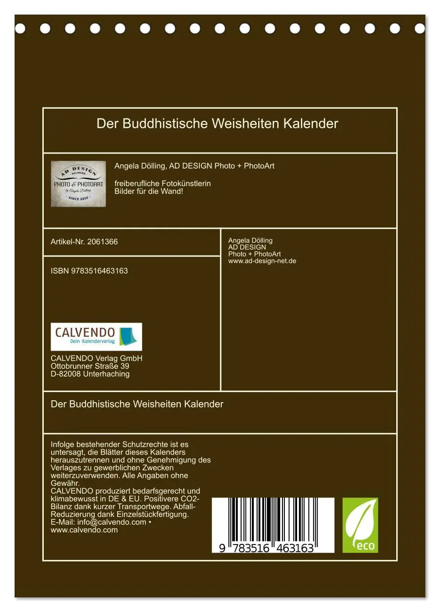 Bild: 9783516463163 | Der Buddhistische Weisheiten Kalender (Tischkalender 2026 DIN A5...