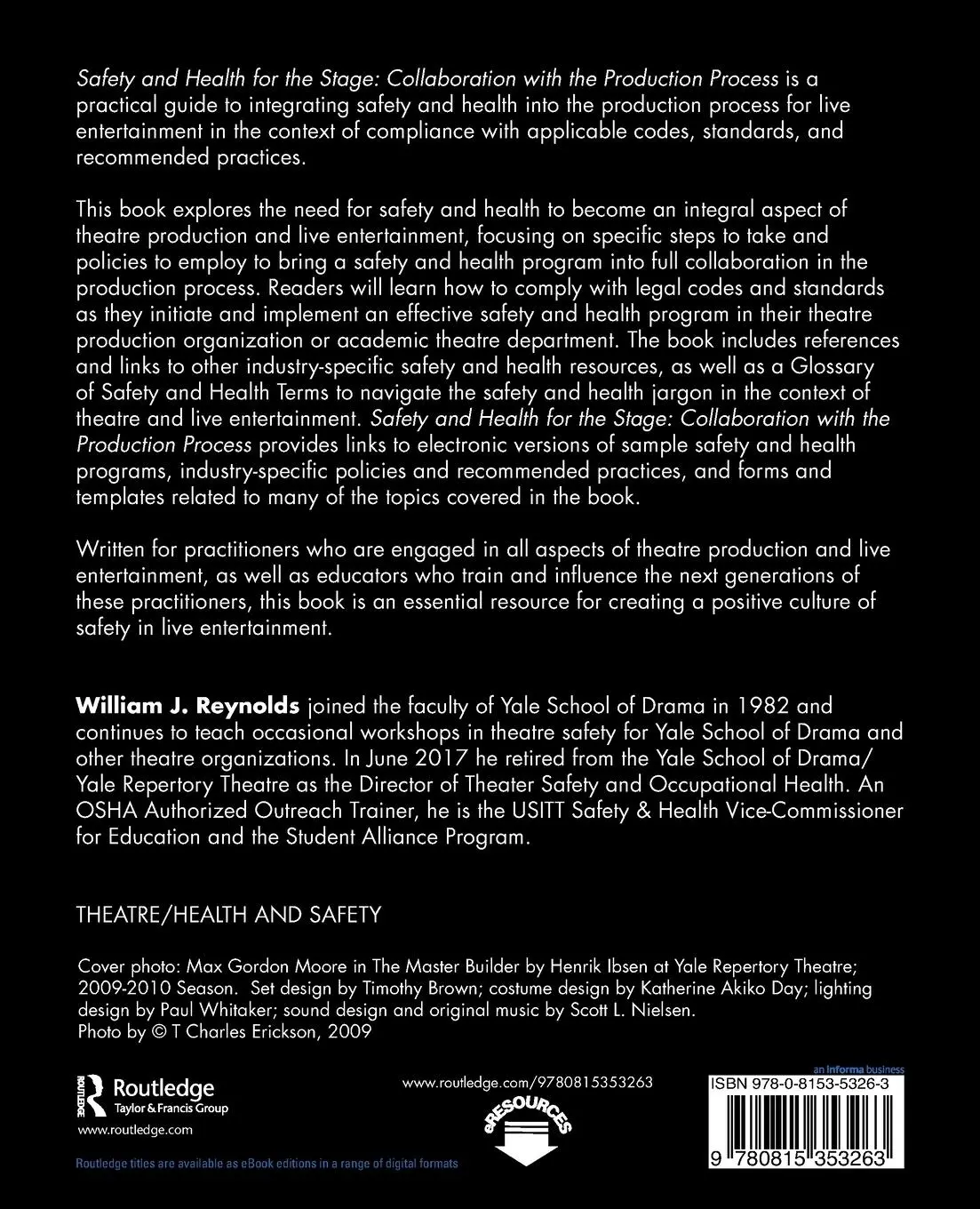 Rückseite: 9780815353263 | Safety and Health for the Stage | William J. Reynolds | Taschenbuch
