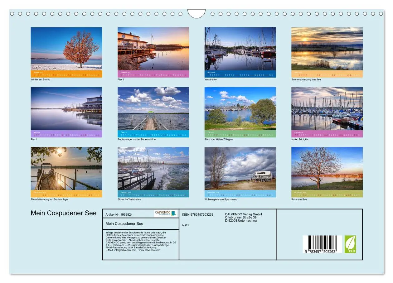 Bild: 9783457503263 | Mein Cospudener See (Wandkalender 2026 DIN A3 quer), CALVENDO...