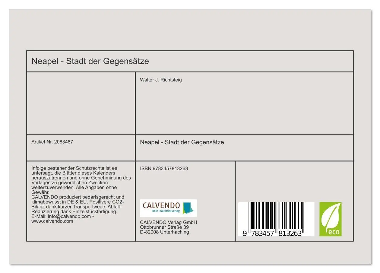 Bild: 9783457813263 | Neapel - Stadt der Gegensätze (Tischkalender 2026 DIN A5 quer),...