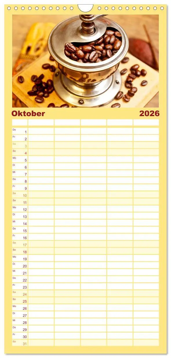 Bild: 9783516523263 | Familienplaner 2026 - KAFFEE 2026 mit 5 Spalten (Wandkalender, 21 x...