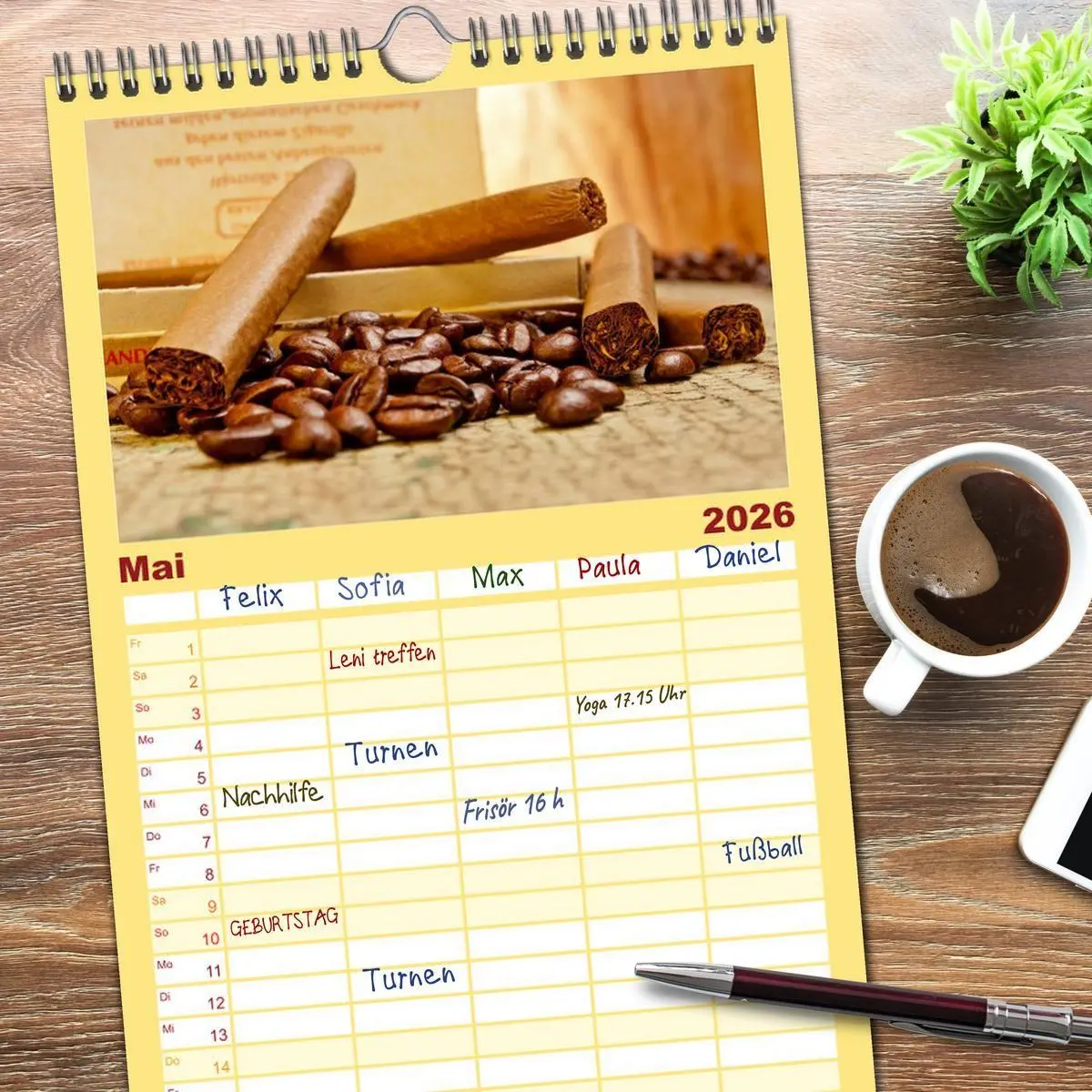 Bild: 9783516523263 | Familienplaner 2026 - KAFFEE 2026 mit 5 Spalten (Wandkalender, 21 x...