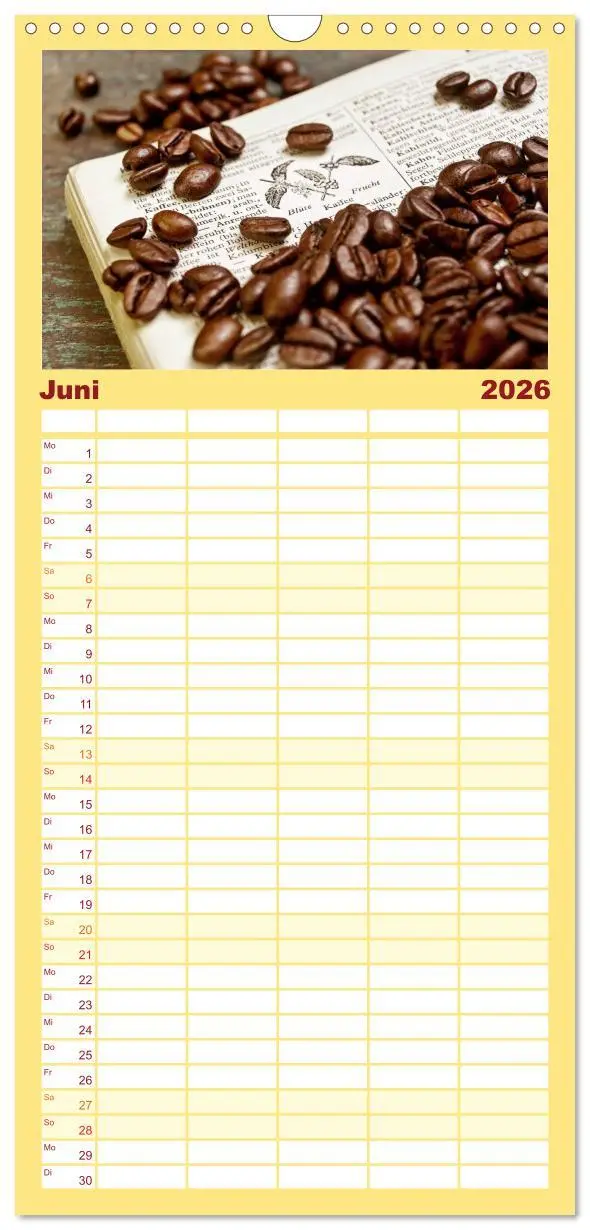 Bild: 9783516523263 | Familienplaner 2026 - KAFFEE 2026 mit 5 Spalten (Wandkalender, 21 x...