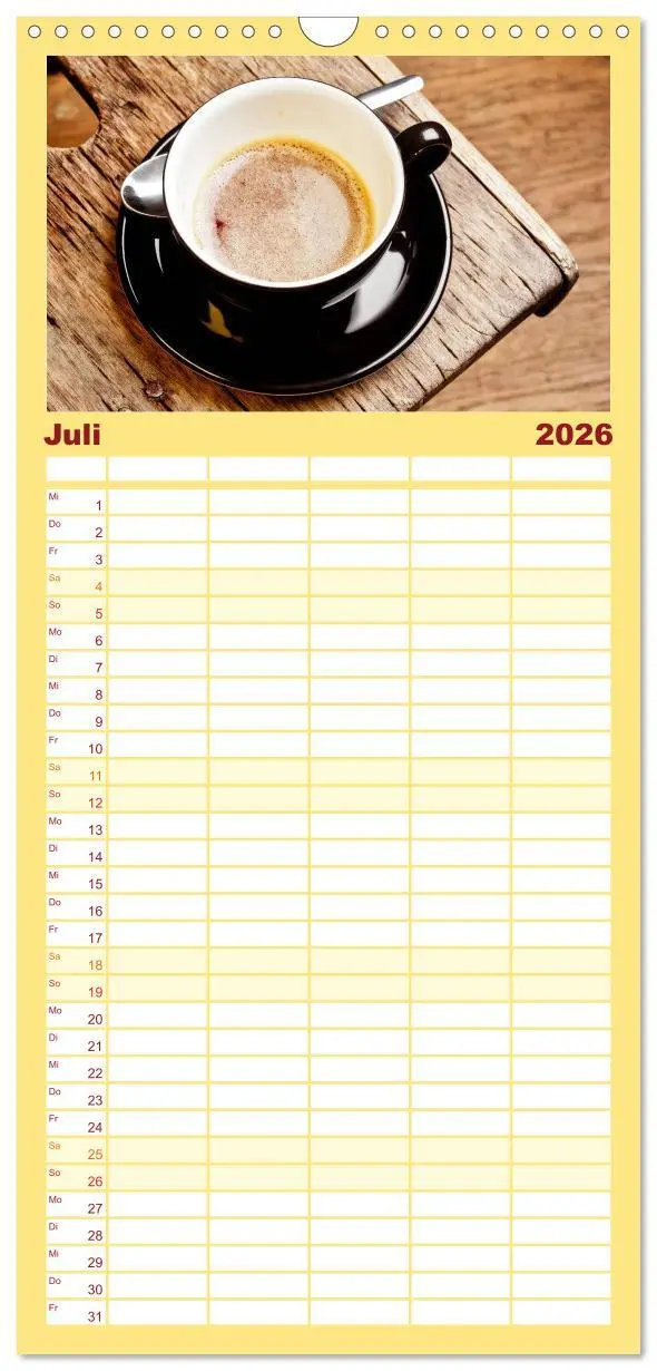 Bild: 9783516523263 | Familienplaner 2026 - KAFFEE 2026 mit 5 Spalten (Wandkalender, 21 x...