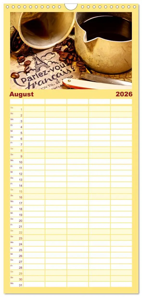 Bild: 9783516523263 | Familienplaner 2026 - KAFFEE 2026 mit 5 Spalten (Wandkalender, 21 x...