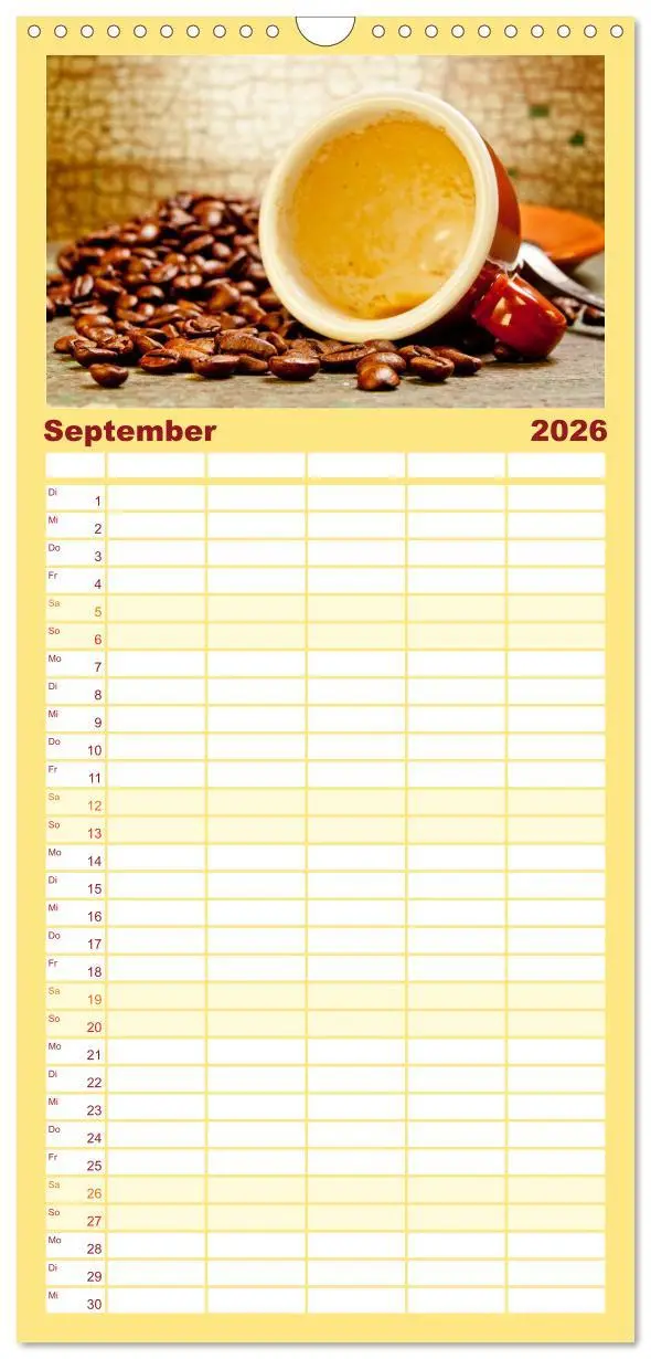 Bild: 9783516523263 | Familienplaner 2026 - KAFFEE 2026 mit 5 Spalten (Wandkalender, 21 x...