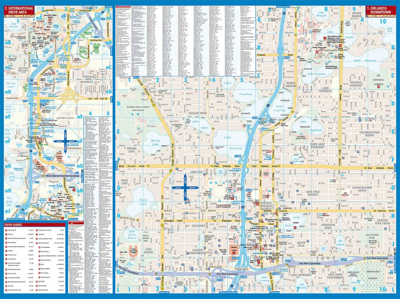Bild: 9783866093263 | Borch Map Orlando | (Land-)Karte | Mehrfarbendruck. Gefalzt | 2 S.