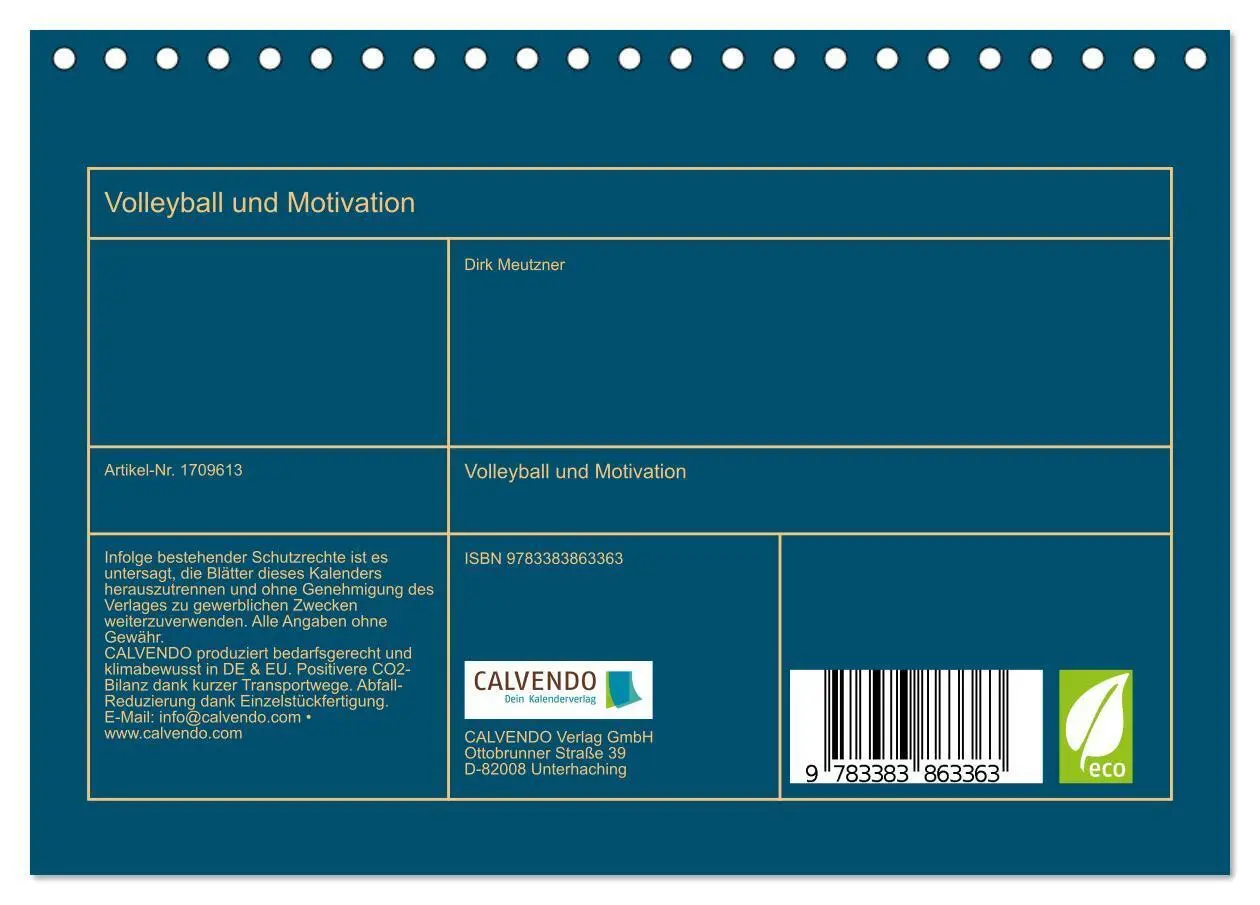 Bild: 9783383863363 | Volleyball und Motivation (Tischkalender 2025 DIN A5 quer),...