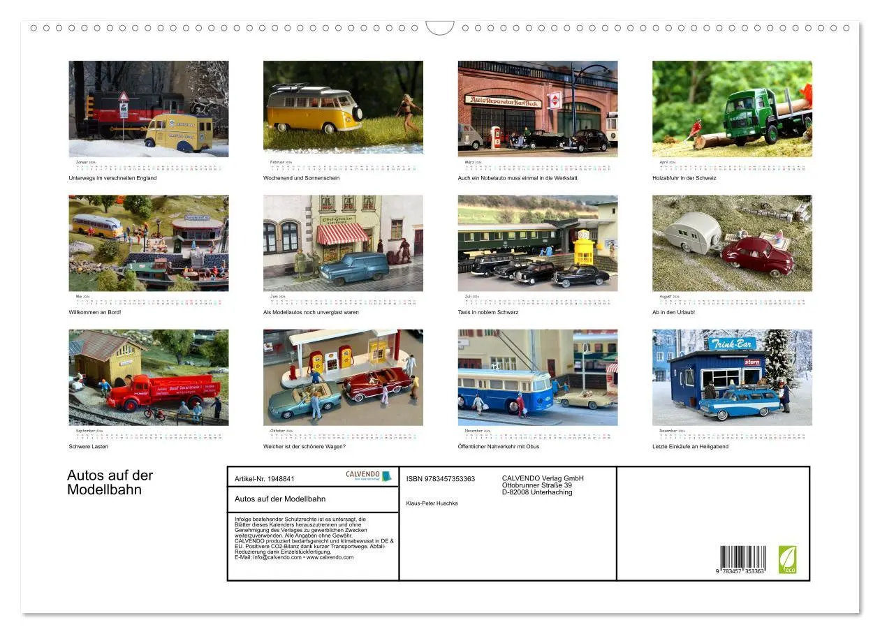 Bild: 9783457353363 | Autos auf der Modellbahn (Wandkalender 2026 DIN A2 quer), CALVENDO...