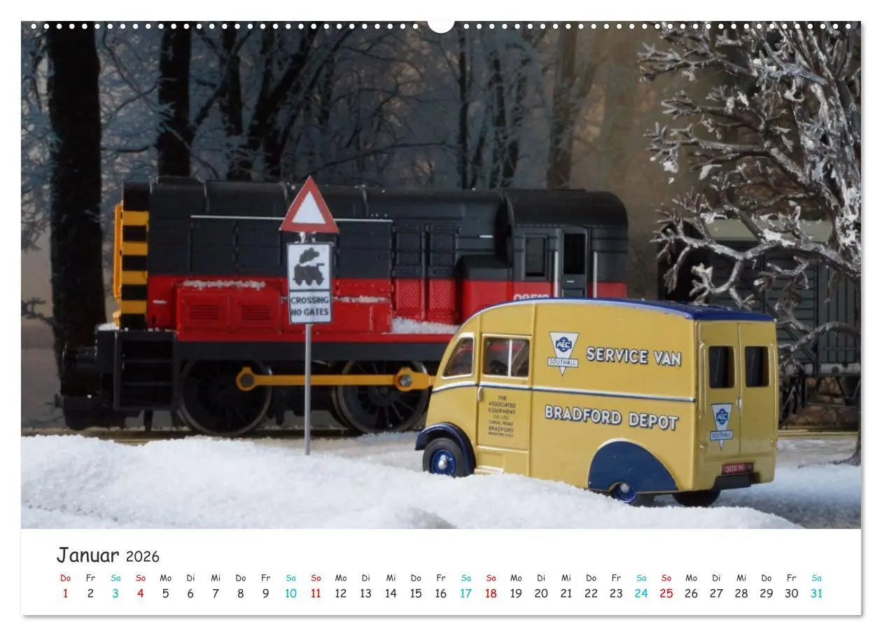 Bild: 9783457353363 | Autos auf der Modellbahn (Wandkalender 2026 DIN A2 quer), CALVENDO...