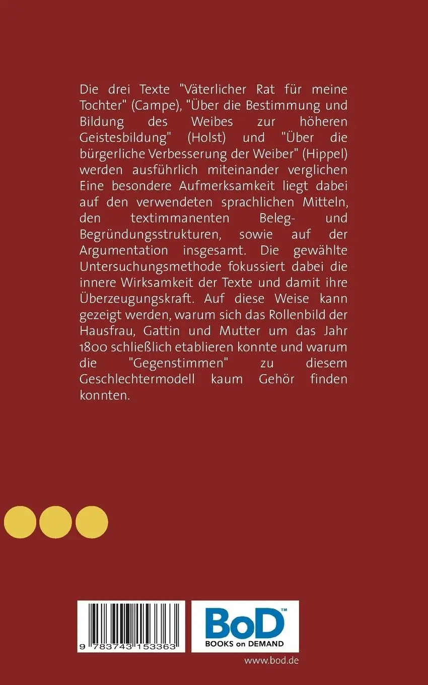 Rückseite: 9783743153363 | Wenn die Frau Mensch wird. Campe, Holst und Hippel im Vergleich | Buch