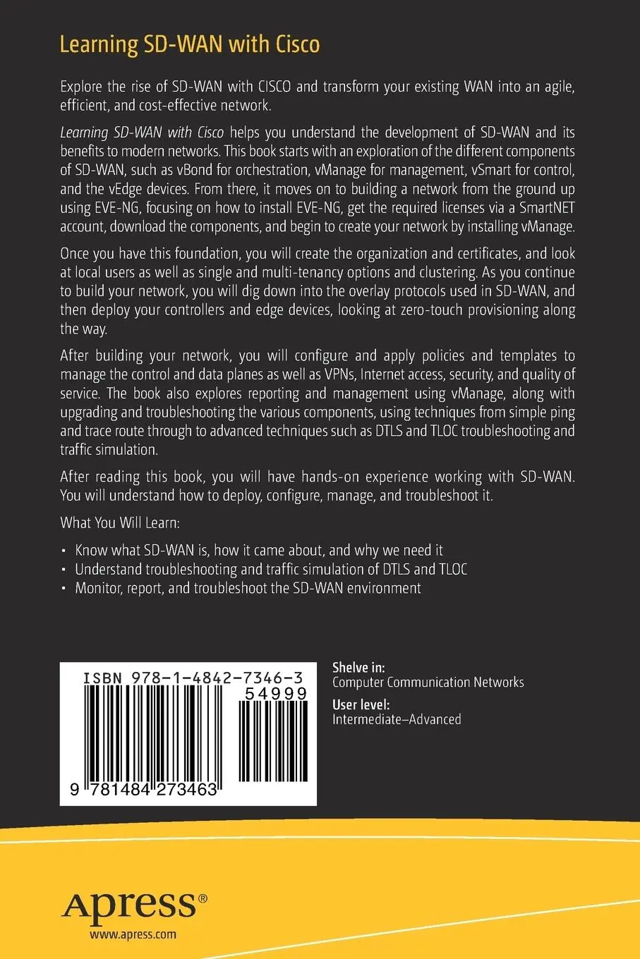 Rückseite: 9781484273463 | Learning SD-WAN with Cisco | Stuart Fordham | Taschenbuch | xvii