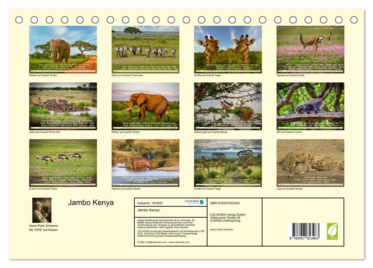 Bild: 9783457653463 | Jambo Kenya (Tischkalender 2026 DIN A5 quer), CALVENDO Monatskalender